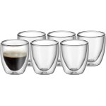 Mezheng - ensemble de tasses  expresso  double paroi, verres  double paroi 80 ml, effet flottant, ...