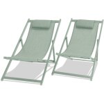 Mezzaluna - jeu de 2 chaises longues pliantes en aluminium et textil�ne. chaise longue de jardin design ...