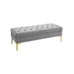 Mh - banquette capitonne madeleine gris clair