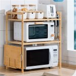 Skecten� micro - ondes rack, 3 couches support de four � micro - ondes en bambou, etagere rangement �tag�res ...