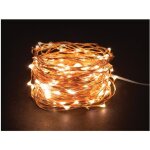 Microlight led - 12 m - 120 lampes blanc chaud - fil de cuivre - 4. 5 v