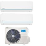 Midea ? climatiseur r�versible dual split 9000 + 9000 btu ? r - 32 wi - fi ? efficacit� a + + ? d�bit ...
