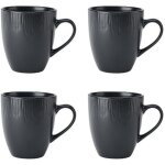 Mikasa jardin midnight set de 4 tasses, de 420ml de gres pour le th� et le caf�, dans une bo�te cadeau ...