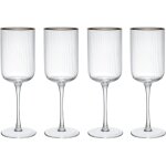 Mikasa verres sorrento de verres  vin rouge en cristal avec bord dor et forme large, 375ml, set de ...