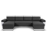 Bestmobilier - milan - canap d'angle panoramique - convertible - 7 places - 2 coffres de rangement - ...