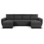 Bestmobilier - milan - canap d'angle panoramique - convertible - 7 places - 2 coffres de rangement - ...