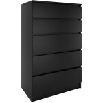 Hucoco - milan commode contemporaine chambre / salon / bureau 40x70x109. 5 5 tiroirs coulissants meuble ...