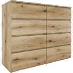 Topeshop - milan commode moderne grande 8 tiroirs chambre salon dimensions 97x120x40 design minimaliste ... Topeshop - milan commode moderne grande 8 tiroirs chambre salon dimensions 97x120x40 design minimaliste ...