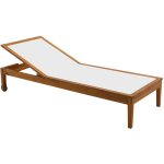 Miliboo - bain de soleil blanc et bois massif naveen