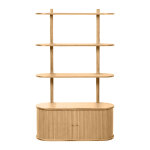 Miliboo - bibliothque murale en bois clair chne avec rangement 2 portes coulissantes l90 cm epic