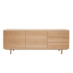 Miliboo - buffet scandinave en bois clair 2 portes 3 tiroirs l195cm sid