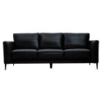 Miliboo - canap� 3 places cuir noir et m�tal noir joplin