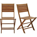 Chaises de jardin pliantes en bois massif (lot de 2) canopee