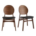 Miliboo - chaises noires et bois foncé (lot de 2) elton Miliboo - chaises noires et bois foncé (lot de 2) elton