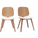 Miliboo - chaises scandinaves en bois clair et blanc (lot de 2) beck Miliboo - chaises scandinaves en bois clair et blanc (lot de 2) beck