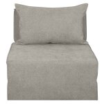 Miliboo - chauffeuse 1 place convertible en tissu effet velours gris victor Miliboo - chauffeuse 1 place convertible en tissu effet velours gris victor