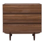 Miliboo - commode finition bois fonc noyer 3 tiroirs l80 cm sanaa