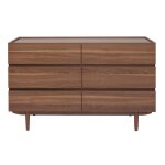 Miliboo - commode finition bois fonc noyer 6 tiroirs l120 cm sanaa