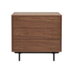 Miliboo - commode vintage en bois fonc noyer et mtal noir 3 tiroirs l81 cm manny