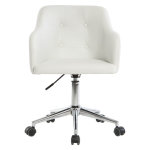Miliboo - chaise de bureau à roulettes design blanc et acier chromé baltik Miliboo - chaise de bureau à roulettes design blanc et acier chromé baltik