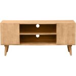 Miliboo - meuble tv en bois clair manguier massif grav 2 portes l135 cm rubia