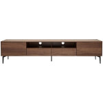 Miliboo - meuble tv design bois foncé noyer et métal noir 2 portes 2 tiroirs l200 cm bliss Miliboo - meuble tv design bois foncé noyer et métal noir 2 portes 2 tiroirs l200 cm bliss