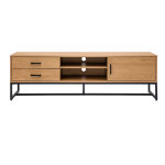 Miliboo - meuble tv finition bois clair ch�ne et m�tal noir l160 cm lovato