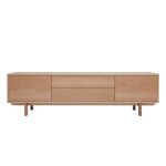 Miliboo - meuble tv scandinave bois clair ch�ne 2 portes 2 tiroirs l180cm sid