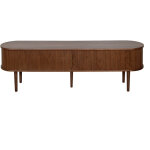 Meuble tv vintage bois foncé noyer avec rangements 2 portes coulissantes l180 cm epic Meuble tv vintage bois foncé noyer avec rangements 2 portes coulissantes l180 cm epic