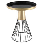 Miliboo - table d'appoint ronde en acier laqué noir et doré d41 cm spleen Miliboo - table d'appoint ronde en acier laqué noir et doré d41 cm spleen