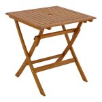 Miliboo - table de jardin carre pliante en bois massif l70 cm fuego