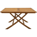 Miliboo - table de jardin pliante carre en bois massif l140 cm santiago