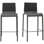 Miliboo - tabourets de bar design empilables noirs h65 cm (lot de 2) kupa