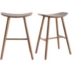 Miliboo - tabourets de bar noyer h65 cm (lot de 2) demory