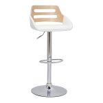 Miliboo - tabouret de bar relevable design blanc et ch�ne pernik