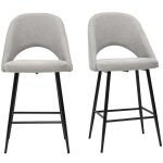 Miliboo - tabourets de bar en tissu effet velours textur� gris h65 cm (lot de 2) cosette