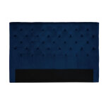 T�te de lit capitonn�e en tissu velours bleu nuit l160 cm enguerrand