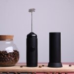 Milk frother with stand, coffee frother, electric drink mixer, handheld milk frother, matcha whisk, mini ...