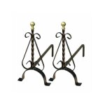 Chenets boutons laiton 41x15 h 40 50065 Chenets boutons laiton 41x15 h 40 50065