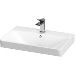 Cersanit - mille - lavabo 60x41 cm, avec trop - plein, trou pour robinetterie, blanc k675 - 002