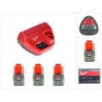 Milwaukee - kit de dmarrage sans fil 12 v avec 3x batterie 2, 0 ah + chargeur m12 c12c