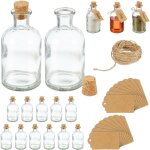 Mini bouteilles, lot de 16, petites fioles, bouchon de liège, 125ml, à remplir, étiquettes, transparent ... Mini bouteilles, lot de 16, petites fioles, bouchon de liège, 125ml, à remplir, étiquettes, transparent ...
