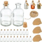 Mini bouteilles, lot de 24, petites fioles, bouchon de liège, 125ml, à remplir, étiquettes, transparent ... Mini bouteilles, lot de 24, petites fioles, bouchon de liège, 125ml, à remplir, étiquettes, transparent ...