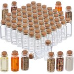 Mini - bouteilles avec bouchon de lige, lot de 72, petite bouteille en verre, 10 ml, flacon dco, transparent ...