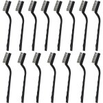 Mini brosse mtallique (lot de 20) - brosse acier inoxydable avec manche incurv & trou d'accroche - ...