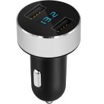 Mini chargeur allume - cigare - 2 ports usb charge rapide 3, 0 a / v fonction compteur indicateur de ...