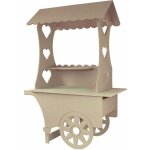 Mini chariot en mdf personnalisable - 132 x 87x 48cm - prsentoir de friandises, porte bonbons cadeaux ...