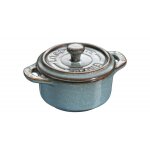 Mini cocotte céramique 10 cm turquoise ancienne Mini cocotte céramique 10 cm turquoise ancienne