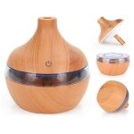 Mediawave store - mini diffuseur humidificateur led j003 110x110x115mm 2w usb 2 couleurs couleur : marron ...