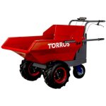 Mini dumper �lectrique 220l 400kg 3 roues benne basculante avec batterie 48v / 12ah torros med400